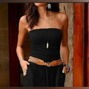 NWOT ANGL pretty long black strapless Maxi